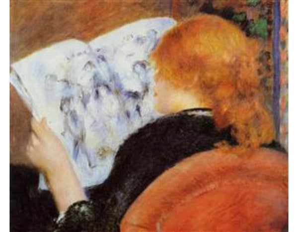 Young Woman Reading An Illustrated Journal 