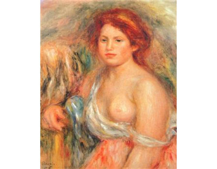 Model with bare breast Painting