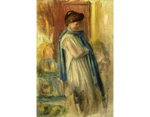 Young Woman Standing Painting