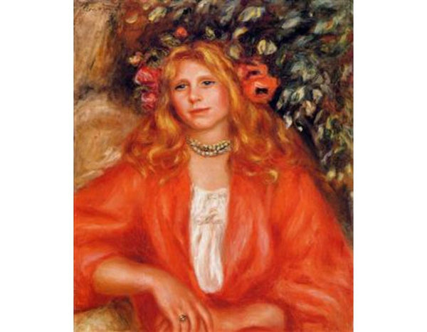 Young Woman Wearing A Garland Of Flowers Painting