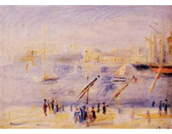 The Old Port Of Marseille People And Boats Painting