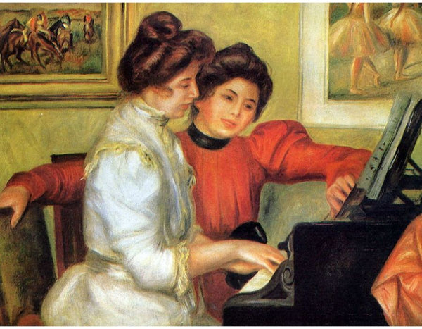 Yvonne And Christine Lerolle At The Piano Painting