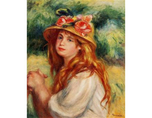 Blond In A Straw Hat Aka Seated Girl Painting