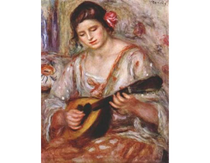 Girl with a Mandolin Painting