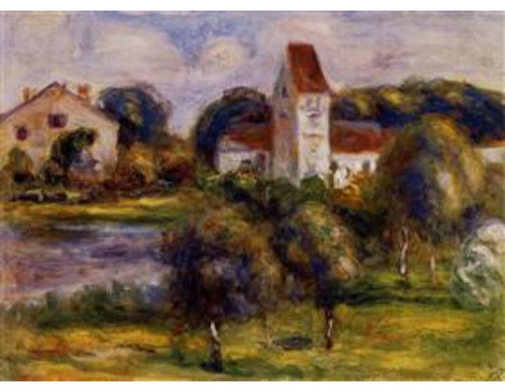 Breton Landscape Church And Orchard Painting
