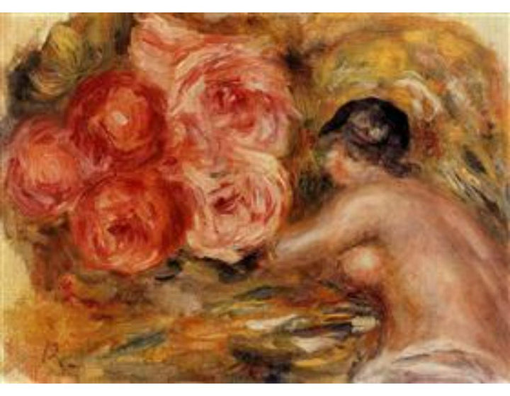 Roses And Study Of Gabrielle Painting by Pierre Auguste Renoir