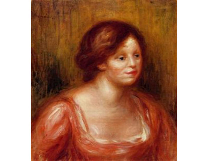Bust Of A Woman In A Red Blouse Painting