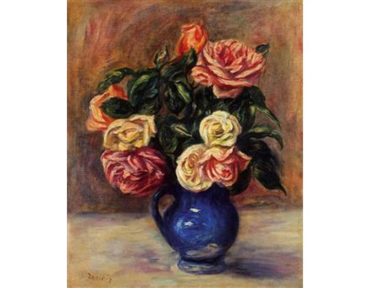Roses In A Blue Vas Painting