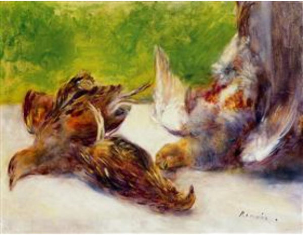 Three Partridges Painting by Pierre Auguste Renoir