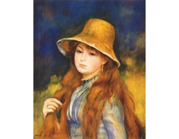 Girl with straw hat Painting