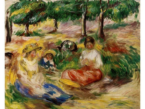 Three Young Girls Sitting In The Grass