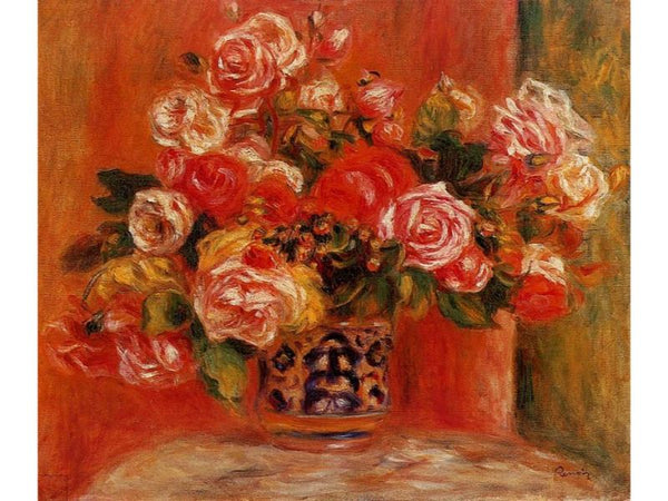 Roses In A Vase3 by Pierre Auguste Renoir