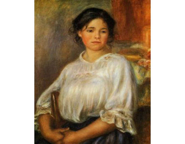 Young Girl, Seated by Pierre Auguste Renoir