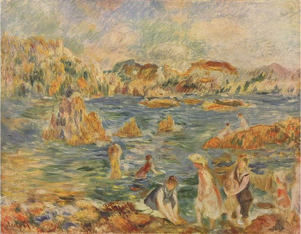 On the beach of Guernesey by Pierre Auguste Renoir