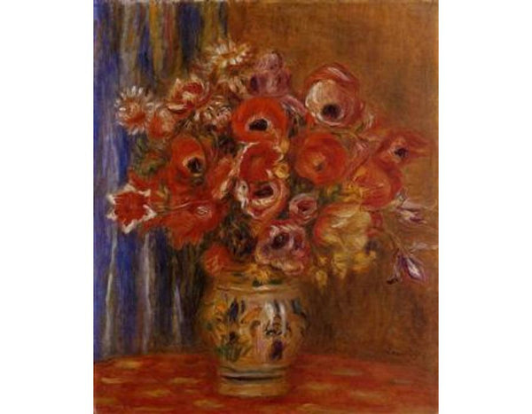 Vase Of Tulips And Anemones
 by Pierre Auguste Renoir