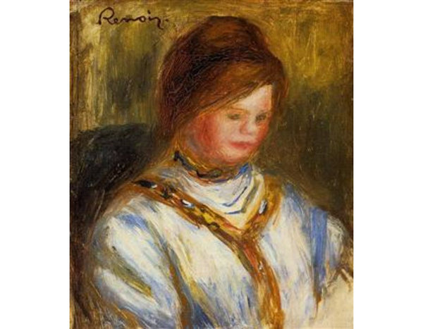 Woman In A Blue Blouse
 by Pierre Auguste Renoir