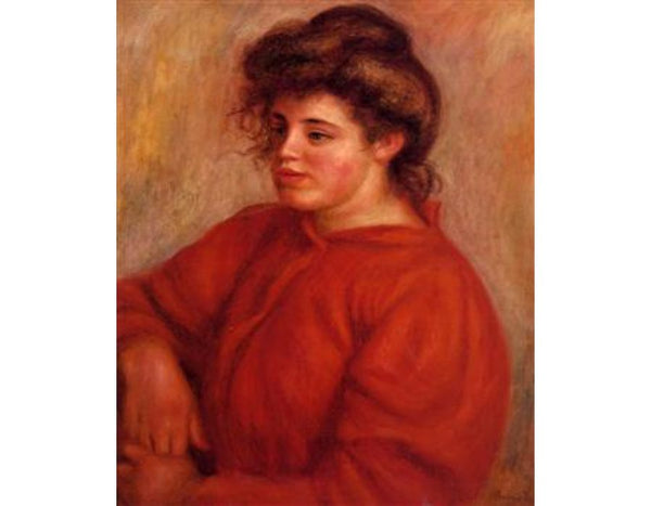 Woman In A Red Blouse
 by Pierre Auguste Renoir