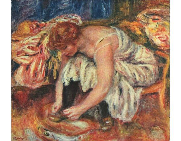 Woman Tying her shoes 