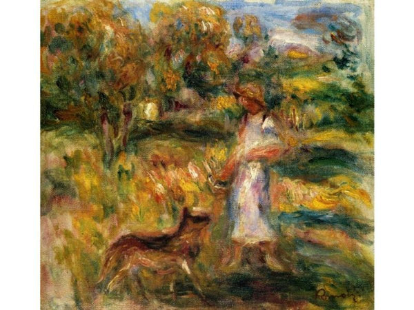 Woman In Blue And Zaza In A Landscape 