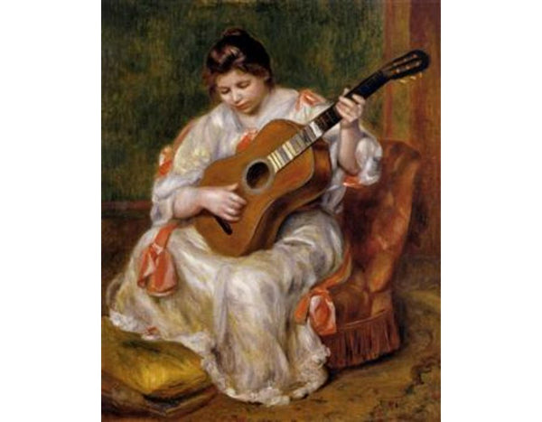 Woman Playing The Guitar by Pierre Auguste Renoir