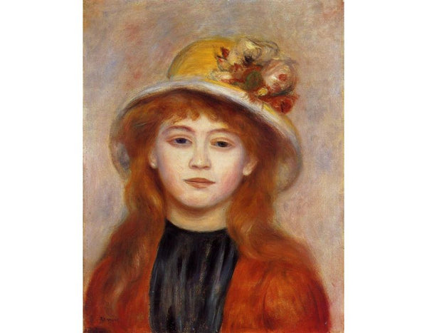 Woman Wearing A Hat  by Pierre Auguste Renoir