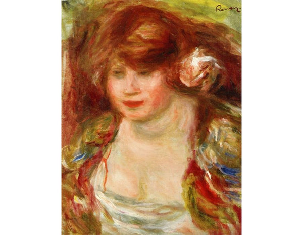 Woman Wearing A Rose Andree by Pierre Auguste Renoir