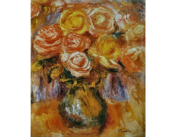 Flowers In A Vase4 by Pierre Auguste Renoir