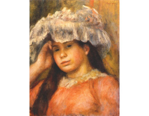 Young Woman Wearing a Hat 2 by Pierre Auguste Renoir