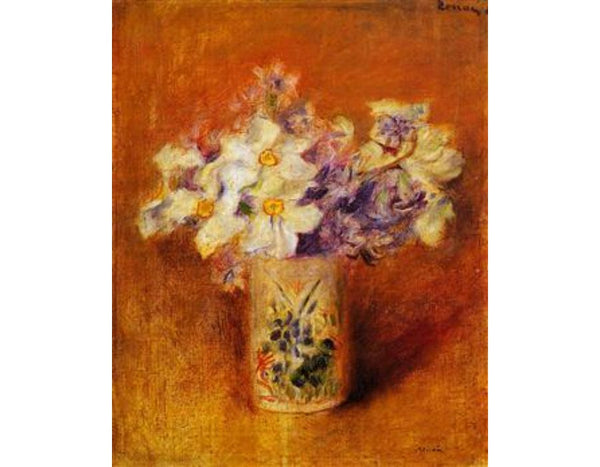 Flowers In A Vase6 by Pierre Auguste Renoir