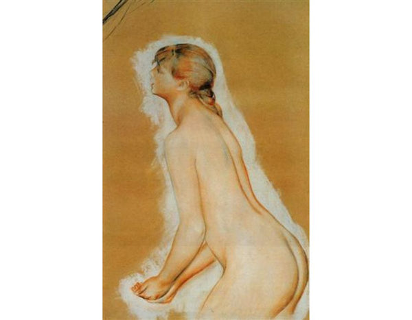 Nude Aka Study For The Large Bathers  by Pierre Auguste Renoir