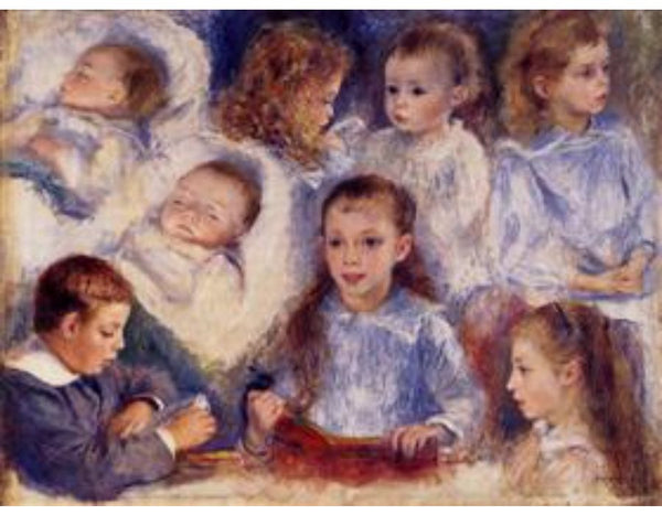 Studies Of The Children Of Paul Berard by Pierre Auguste Renoir