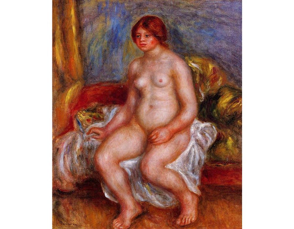 Nude Woman On Gree Cushions
 by Pierre Auguste Renoir