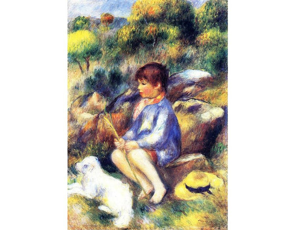 Young Boy At The Stream by Pierre Auguste Renoir