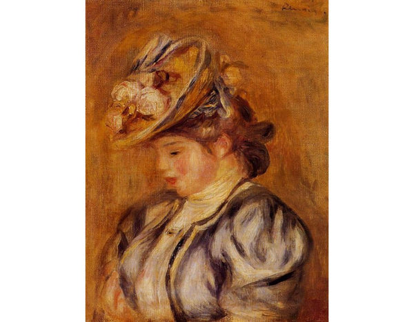 Girl In A Flowery Hat by Pierre Auguste Renoir