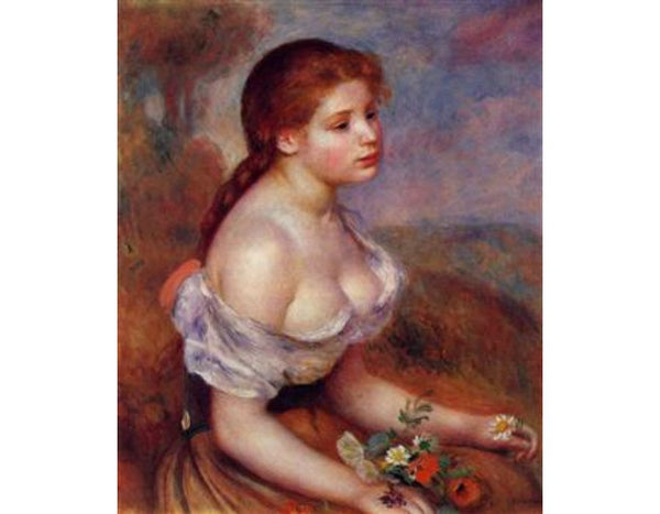 Young Girl With Daisies Painting