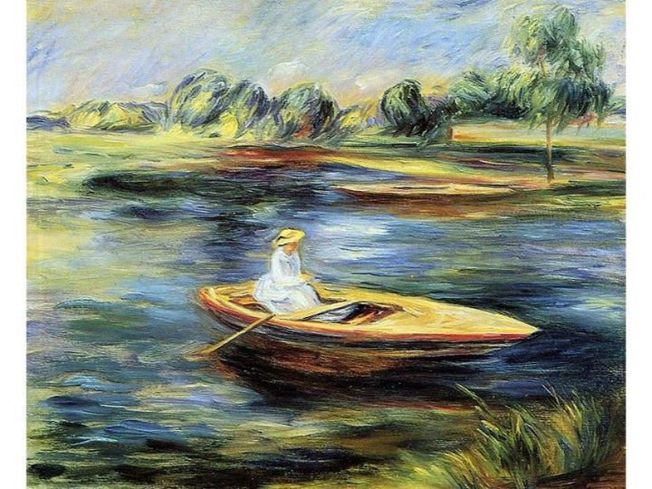 Young Woman Seated In A Rowboat Painting