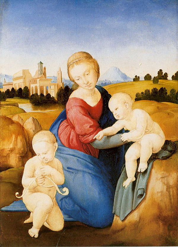 Esterhazy Madonna, scene with Mary and Christ child, John the Baptist 