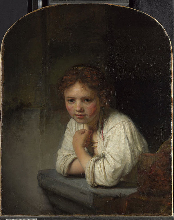 A Young Girl Leaning on a Window-Sill 