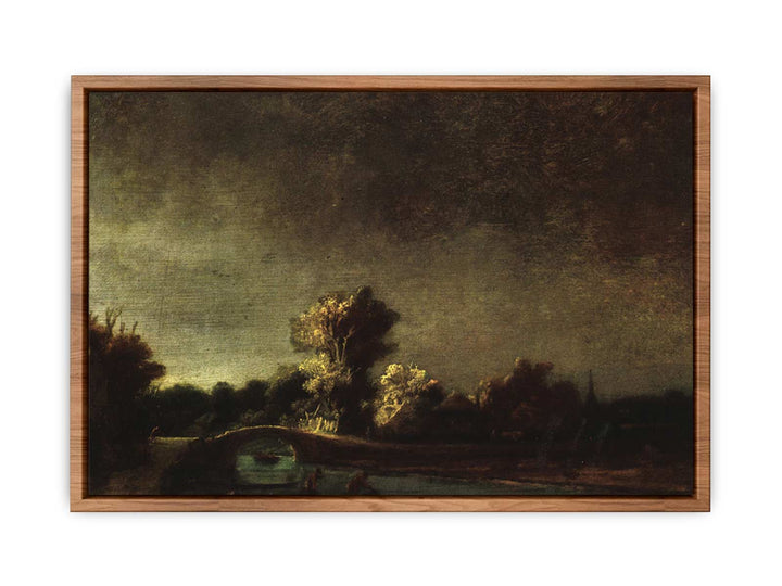 Landscape with a Stone Bridge c. 1637 Painting