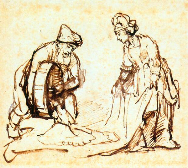 Boaz Casting Barley into Ruth's Veil c. 1645 