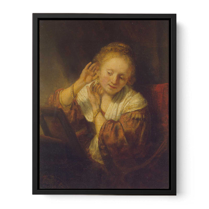 A Young Woman Trying on Earings Painting