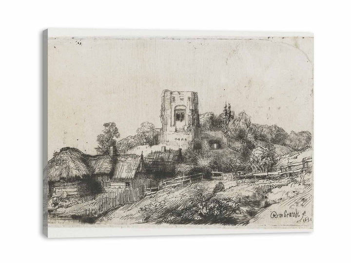 Landscape with a square Tower Painting