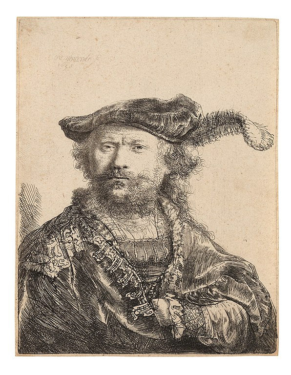 Rembrandt in Velvet Cap and Plume 