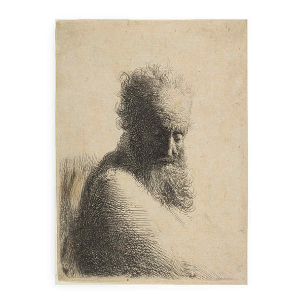 Bust Of An Old Bearded Man, Looking Down, Three Quarters Right Painting