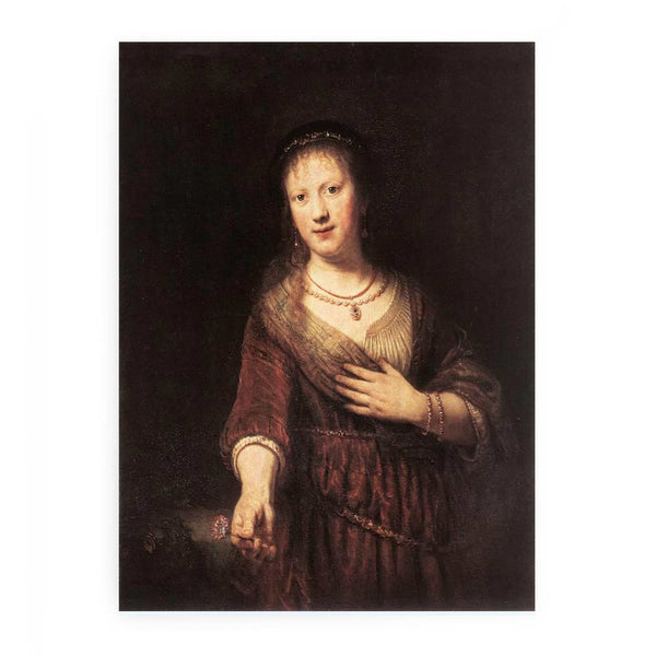Portrait of Saskia with a Flower 1641 Painting