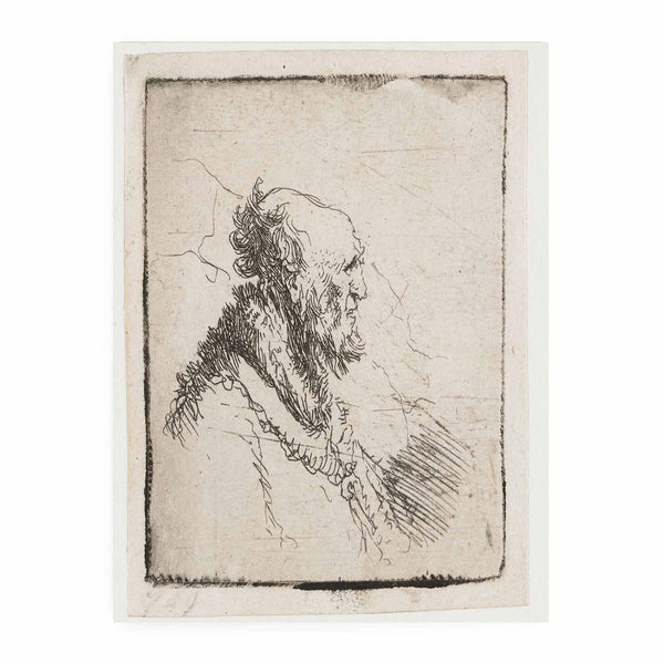 A bald old Man with a short Beard, in Profile Right Painting