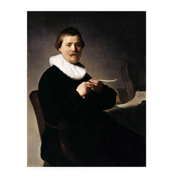Man Sharpening a Quill 1632 Painting