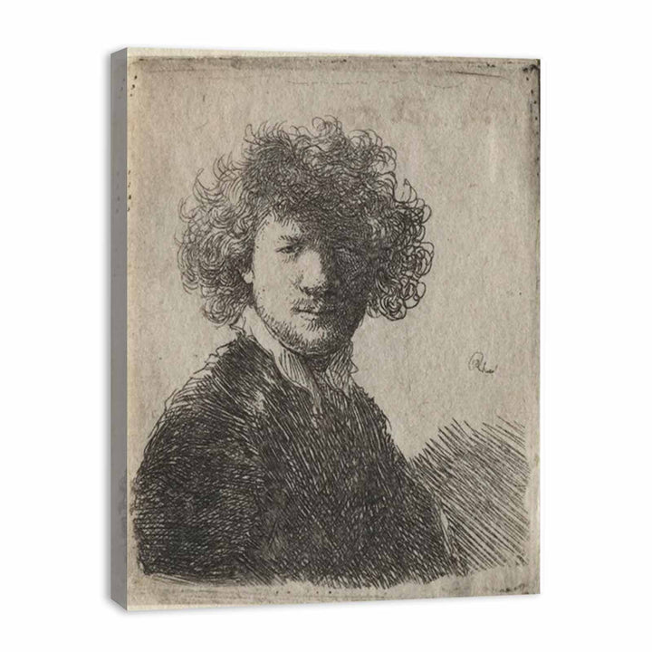 Self Portrait with curly Hair and white Collar Bust
 Painting