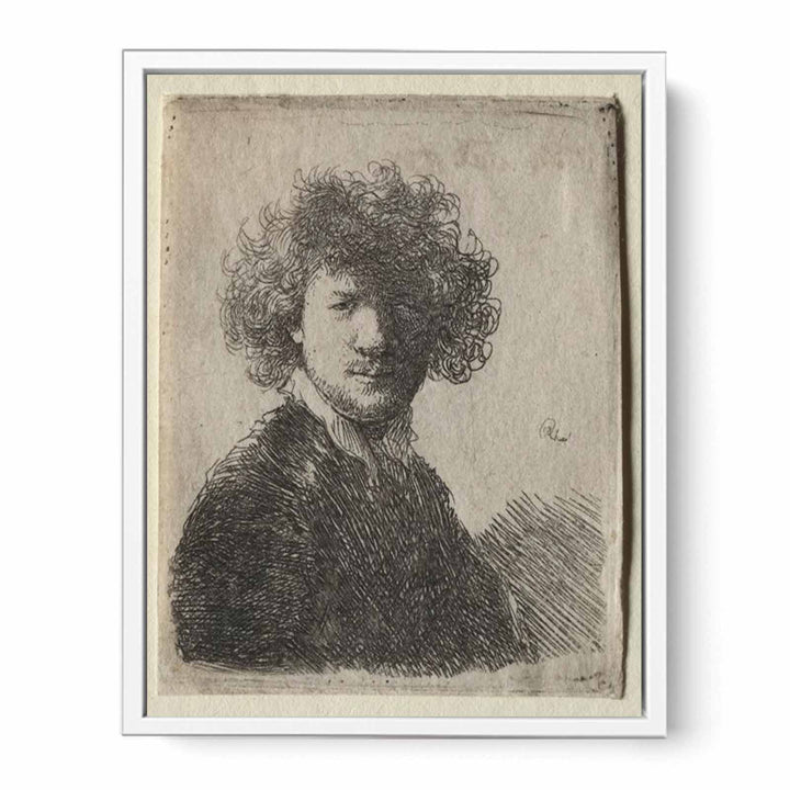 Self Portrait with curly Hair and white Collar Bust
 Painting