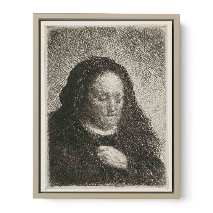 The Artist's Mother with her Hand on her Chest small Bust
 Painting